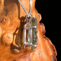 Raw Moldavite Pendant Sterling Silver #7596-Moldavite Life