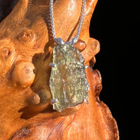 Raw Moldavite Pendant Sterling Silver #7596-Moldavite Life