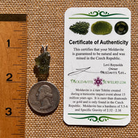 Raw Moldavite Pendant Sterling Silver #7597-Moldavite Life