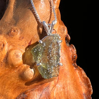Raw Moldavite Pendant Sterling Silver #7597-Moldavite Life