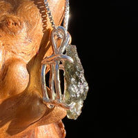 Raw Moldavite Pendant Sterling Silver #7598-Moldavite Life