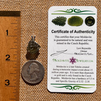 Raw Moldavite Pendant Sterling Silver #7598-Moldavite Life