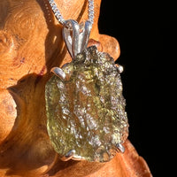 Raw Moldavite Pendant Sterling Silver #7599-Moldavite Life