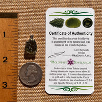 Raw Moldavite Pendant Sterling Silver #7599-Moldavite Life