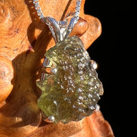 Raw Moldavite Pendant Sterling Silver #7629-Moldavite Life