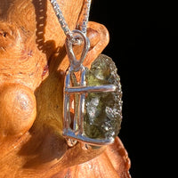 Raw Moldavite Pendant Sterling Silver #7629-Moldavite Life