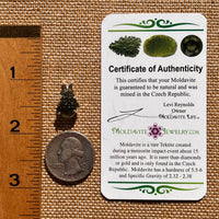 Raw Moldavite Pendant Sterling Silver #7629-Moldavite Life