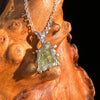 Raw Moldavite Pendant Sterling Silver #7683-Moldavite Life