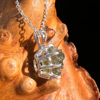 Raw Moldavite Pendant Sterling Silver #7684-Moldavite Life