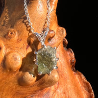 Raw Moldavite Pendant Sterling Silver #7684-Moldavite Life