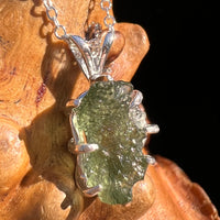 Raw Moldavite Pendant Sterling Silver #7685-Moldavite Life