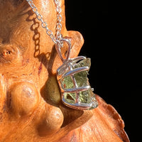Raw Moldavite Pendant Sterling Silver #7685-Moldavite Life