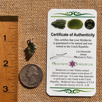 Raw Moldavite Pendant Sterling Silver #7685-Moldavite Life