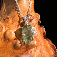 Raw Moldavite Pendant Sterling Silver #7685-Moldavite Life