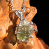 Raw Moldavite Pendant Sterling Silver #7686-Moldavite Life