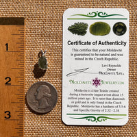 Raw Moldavite Pendant Sterling Silver #7687-Moldavite Life