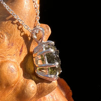 Raw Moldavite Pendant Sterling Silver #7688-Moldavite Life