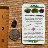 Raw Moldavite Pendant Sterling Silver #7688-Moldavite Life