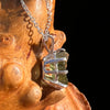 Raw Moldavite Pendant Sterling Silver #7689-Moldavite Life