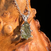 Raw Moldavite Pendant Sterling Silver #7689-Moldavite Life