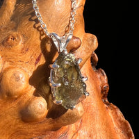 Raw Moldavite Pendant Sterling Silver #7690-Moldavite Life