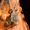 Raw Moldavite Pendant Sterling Silver #7691-Moldavite Life