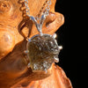 Raw Moldavite Pendant Sterling Silver #7692-Moldavite Life