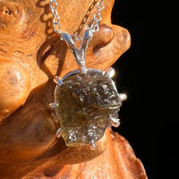 Raw Moldavite Pendant Sterling Silver #7692-Moldavite Life
