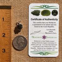 Raw Moldavite Pendant Sterling Silver #7692-Moldavite Life