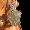 Raw Moldavite Pendant Sterling Silver #7693-Moldavite Life