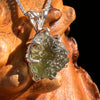 Raw Moldavite Pendant Sterling Silver #7694-Moldavite Life