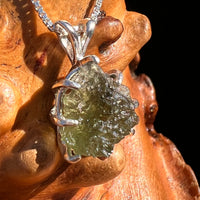 Raw Moldavite Pendant Sterling Silver #7694-Moldavite Life