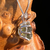 Raw Moldavite Pendant Sterling Silver #7694-Moldavite Life