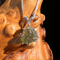 Raw Moldavite Pendant Sterling Silver #7694-Moldavite Life