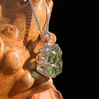 Raw Moldavite Pendant Sterling Silver #7695-Moldavite Life