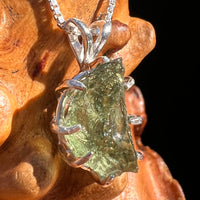 Raw Moldavite Pendant Sterling Silver #7696-Moldavite Life