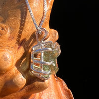 Raw Moldavite Pendant Sterling Silver #7696-Moldavite Life