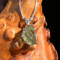 Raw Moldavite Pendant Sterling Silver #7696-Moldavite Life