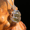 Raw Moldavite Pendant Sterling Silver #7698-Moldavite Life
