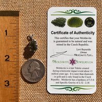Raw Moldavite Pendant Sterling Silver #7698-Moldavite Life