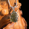 Raw Moldavite Pendant Sterling Silver #7698-Moldavite Life