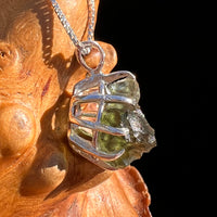 Raw Moldavite Pendant Sterling Silver #7700-Moldavite Life