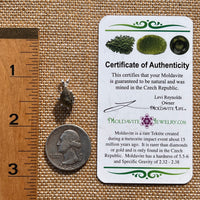 Raw Moldavite Pendant Sterling Silver #7809-Moldavite Life