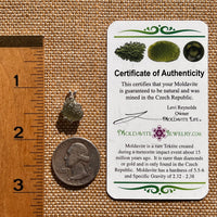 Raw Moldavite Pendant Sterling Silver #7810-Moldavite Life