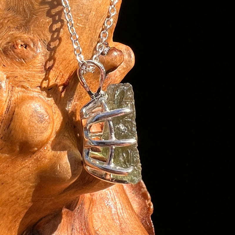 Raw Moldavite Pendant Sterling Silver #7811-Moldavite Life