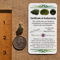 Raw Moldavite Pendant Sterling Silver #7813-Moldavite Life