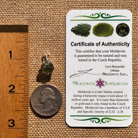 Raw Moldavite Pendant Sterling Silver #7814-Moldavite Life