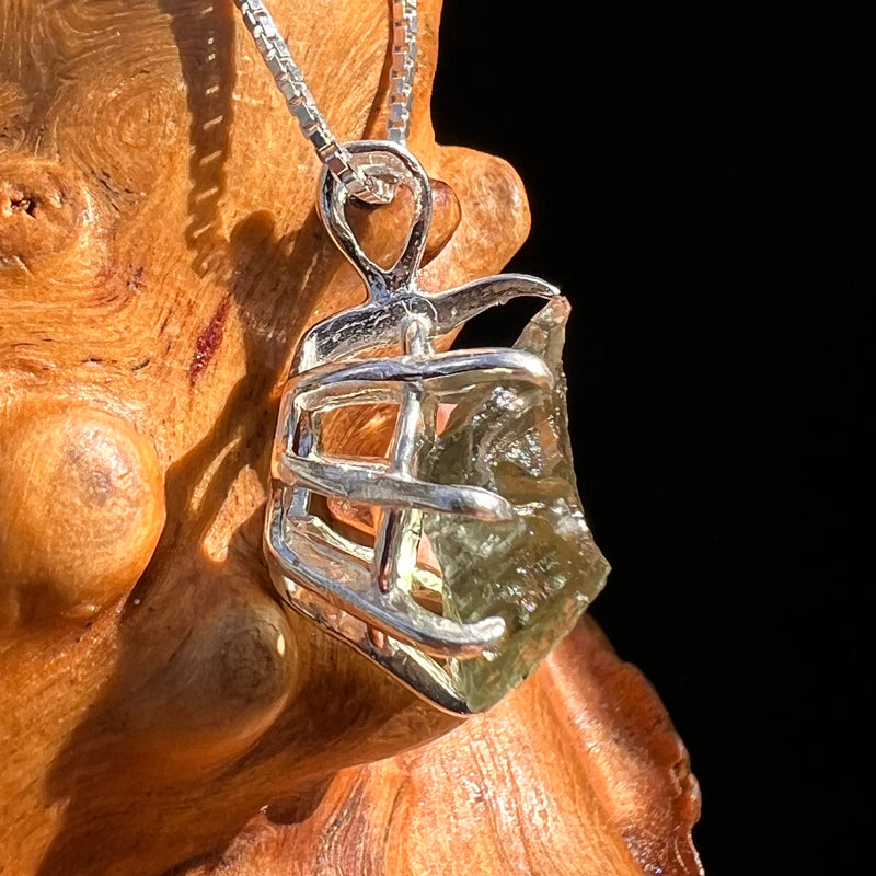 Raw Moldavite Pendant Sterling Silver #7815-Moldavite Life