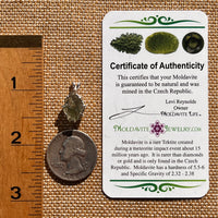 Raw Moldavite Pendant Sterling Silver #7815-Moldavite Life