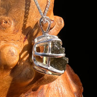 Raw Moldavite Pendant Sterling Silver #7816-Moldavite Life